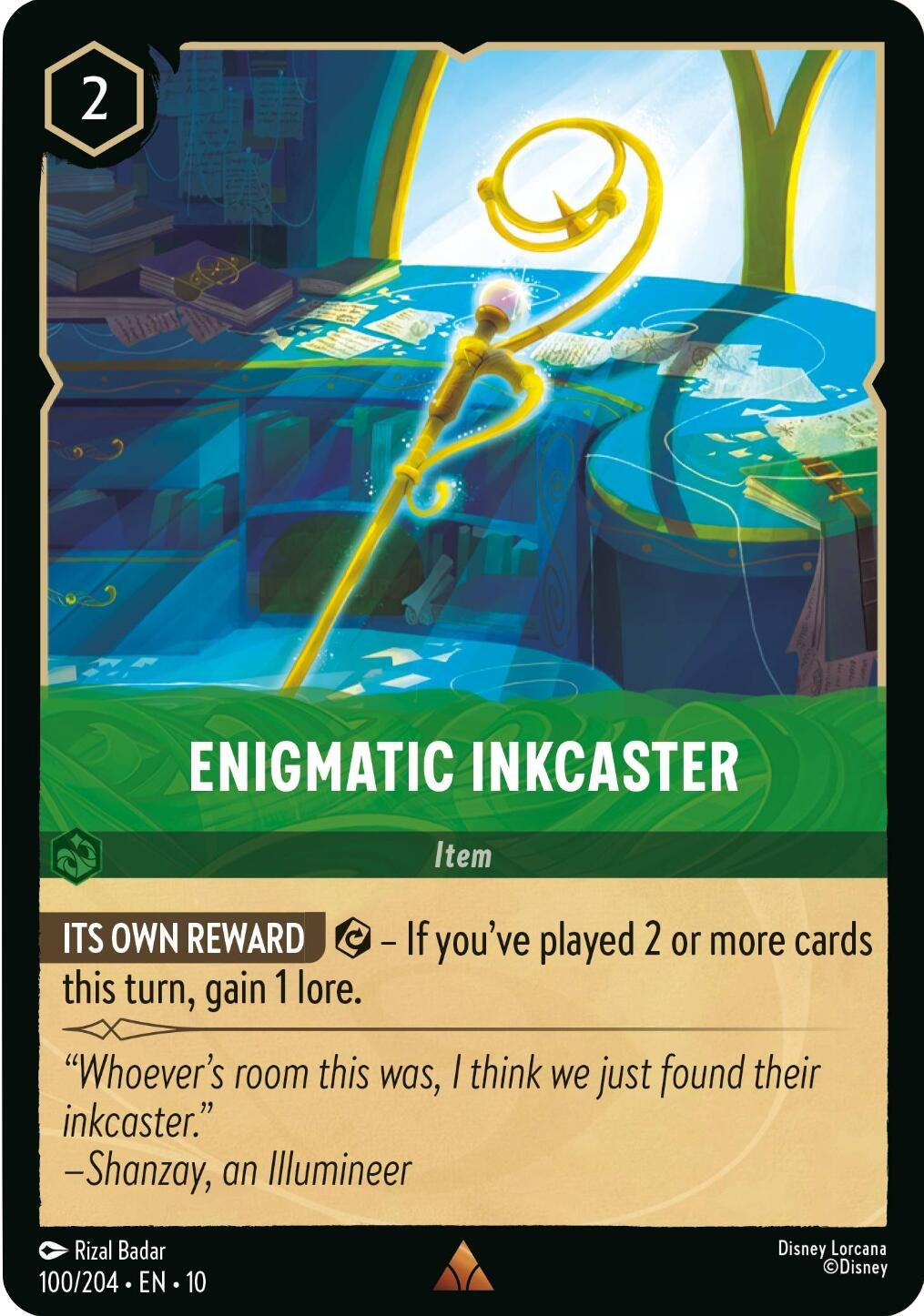 Image for Enigmatic Inkcaster (100/204) [Whispers in the Well] (Cold Foil) - Disney Lorcana