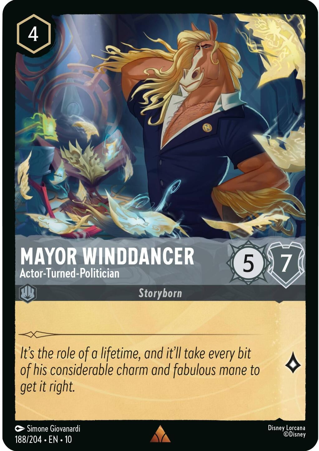 Image for Mayor Winddancer - Actor-Turned-Politician (188/204) [Whispers in the Well] (Cold Foil) - Disney Lorcana