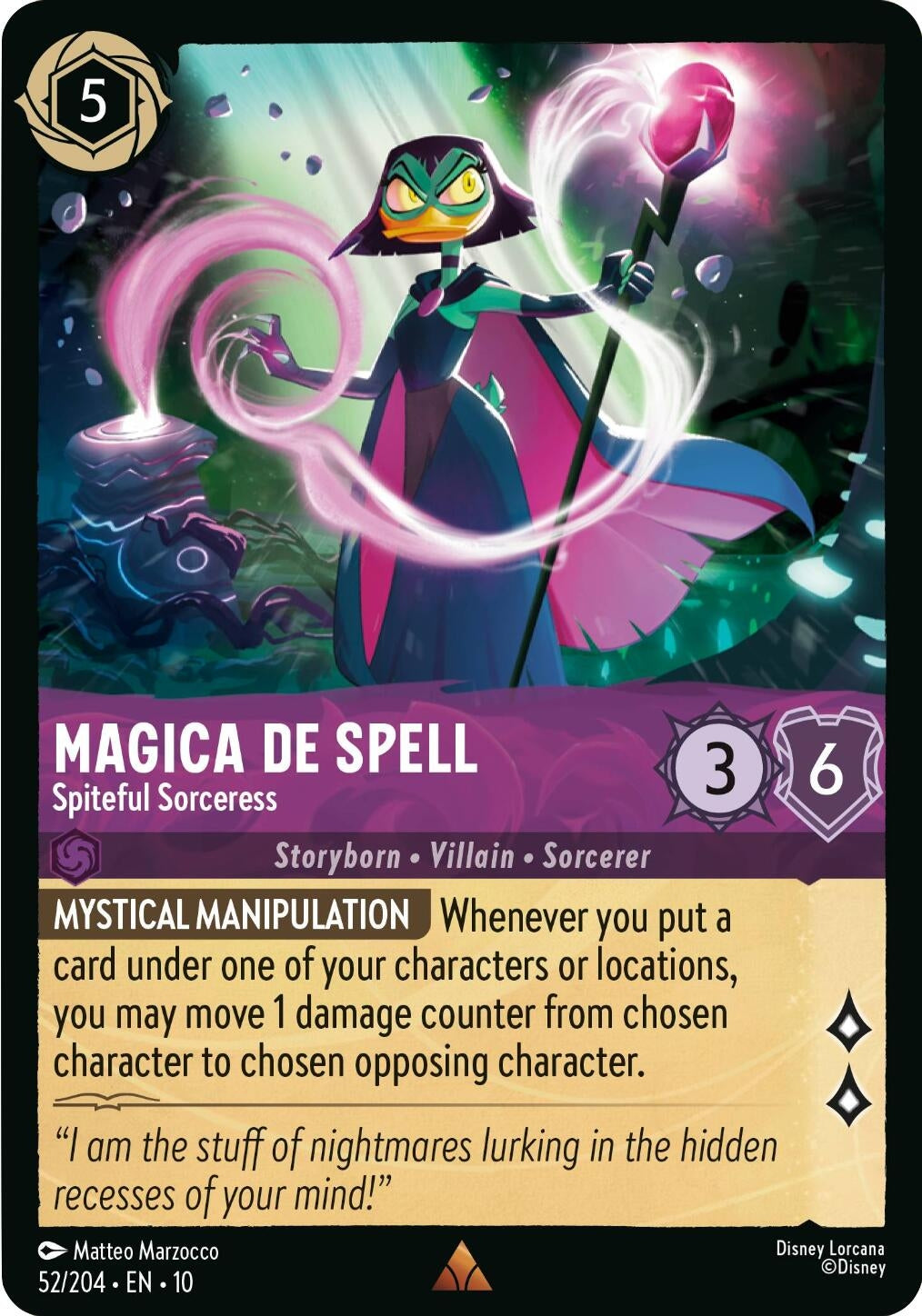 Image for Magica De Spell - Spiteful Sorceress (52/204) [Whispers in the Well] (Cold Foil) - Disney Lorcana