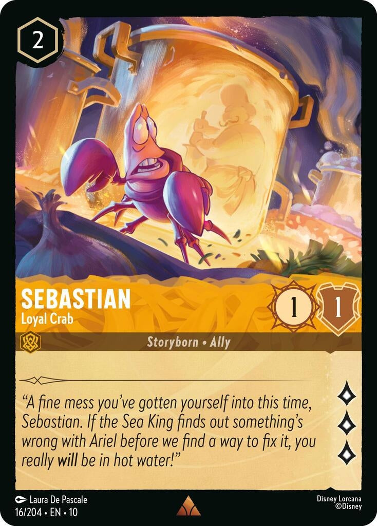 Image for Sebastian - Loyal Crab (16/204) [Whispers in the Well] - Disney Lorcana