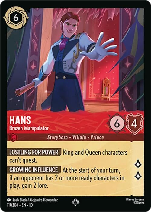Image for Hans - Brazen Manipulator (117/204) [Whispers in the Well] - Disney Lorcana