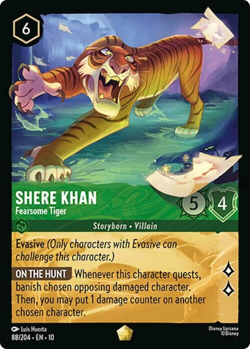 Image for Shere Khan - Fearsome Tiger (88/204) [Whispers in the Well] (Cold Foil) - Disney Lorcana