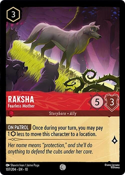 Image for Raksha - Fearless Mother (107/204) [Whispers in the Well] - Disney Lorcana