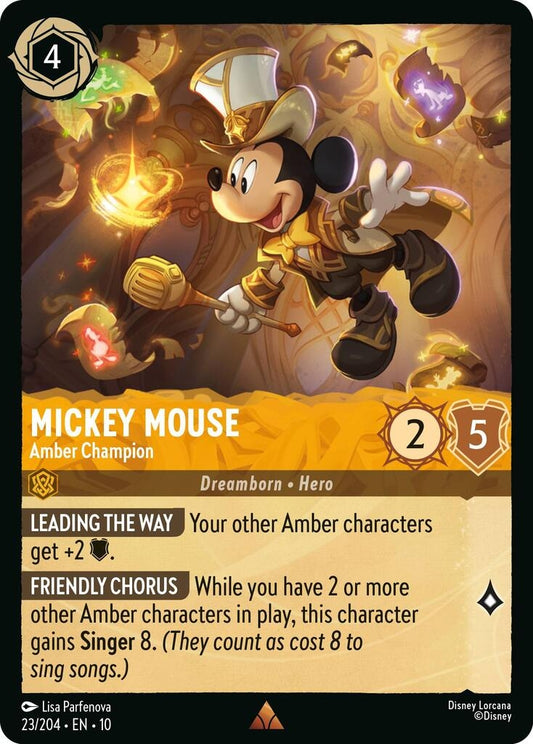 Image for Mickey Mouse - Amber Champion (23/204) [Whispers in the Well] (Cold Foil) - Disney Lorcana