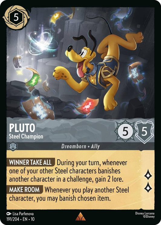 Image for Pluto - Steel Champion (191/204) [Whispers in the Well] (Cold Foil) - Disney Lorcana