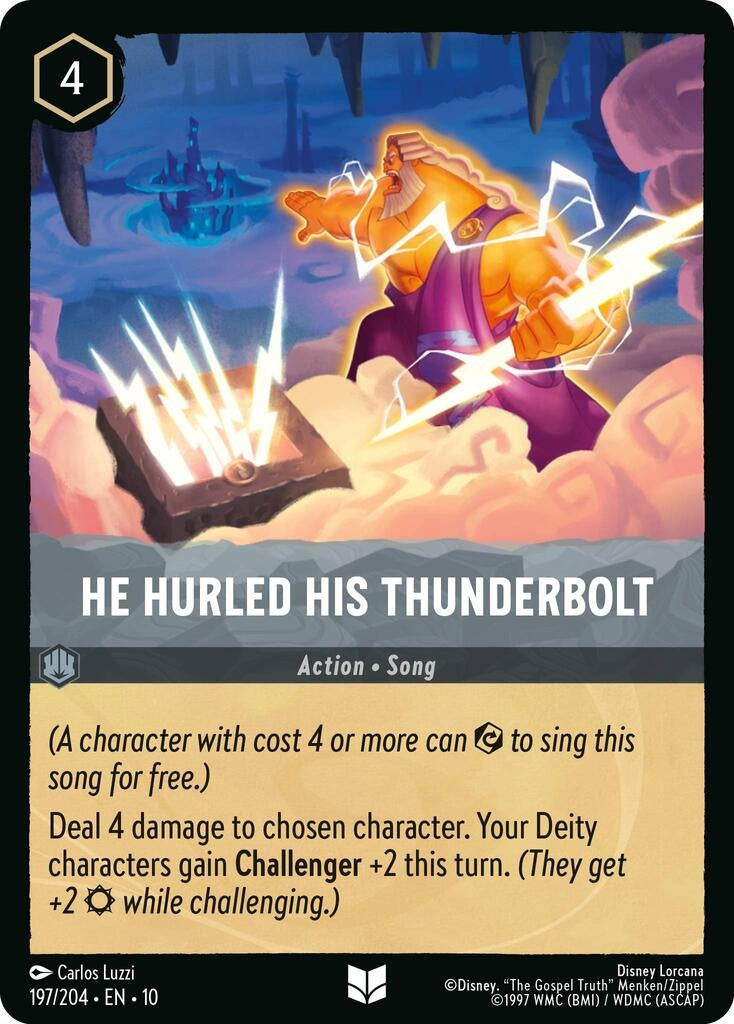 Image for He Hurled His Thunderbolt (197/204) [Whispers in the Well] (Cold Foil) - Disney Lorcana