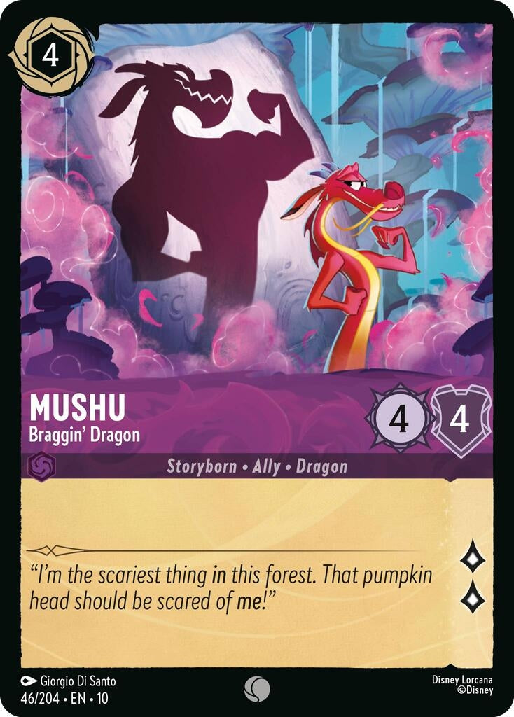 Image for Mushu - Braggin' Dragon (46/204) [Whispers in the Well] (Cold Foil) - Disney Lorcana