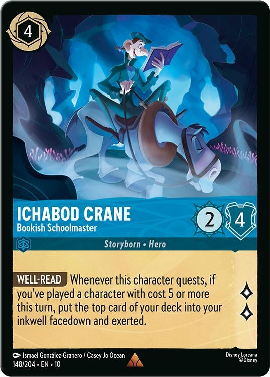 Image for Ichabod Crane - Bookish Schoolmaster (148/204) [Whispers in the Well] (Cold Foil) - Disney Lorcana