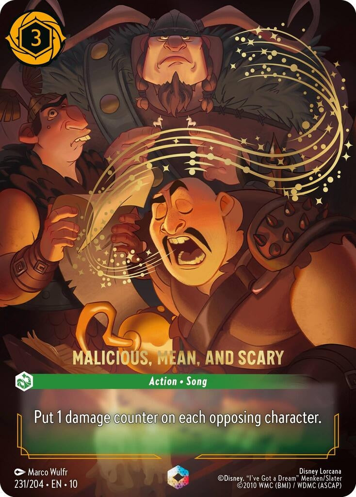 Image for Malicious, Mean, and Scary (Enchanted) (231/204) [Whispers in the Well] (Holofoil) - Disney Lorcana