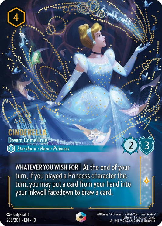 Image for Cinderella - Dream Come True (Enchanted) (236/204) [Whispers in the Well] (Holofoil) - Disney Lorcana
