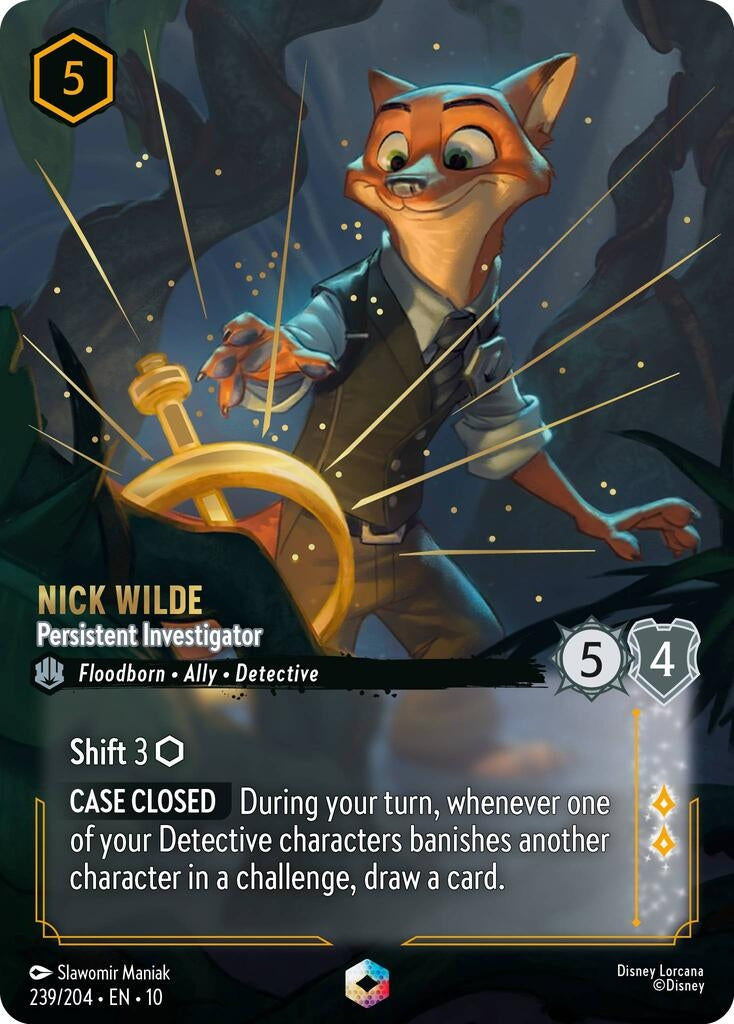 Image for Nick Wilde - Persistent Investigator (Enchanted) (239/204) [Whispers in the Well] (Holofoil) - Disney Lorcana