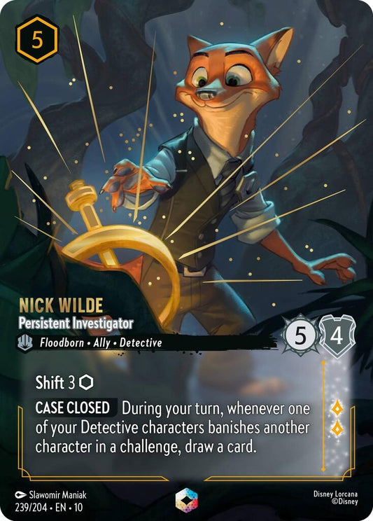 Image for Nick Wilde - Persistent Investigator (Enchanted) (239/204) [Whispers in the Well] (Holofoil) - Disney Lorcana