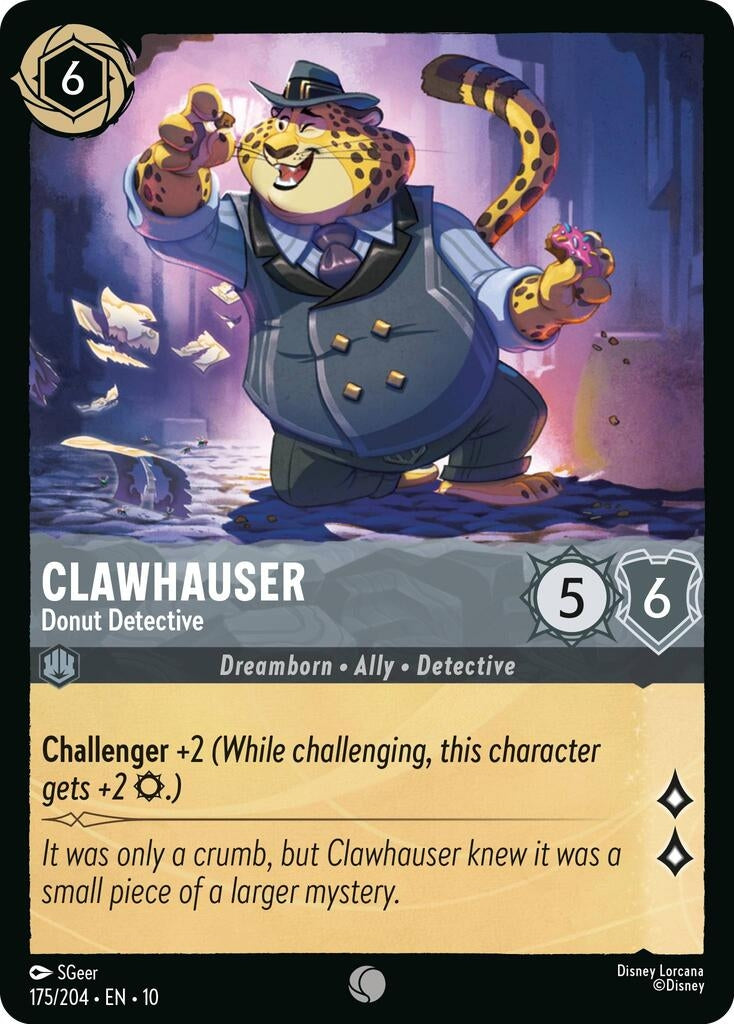 Image for Clawhauser - Donut Detective (175/204) [Whispers in the Well] (Cold Foil) - Disney Lorcana