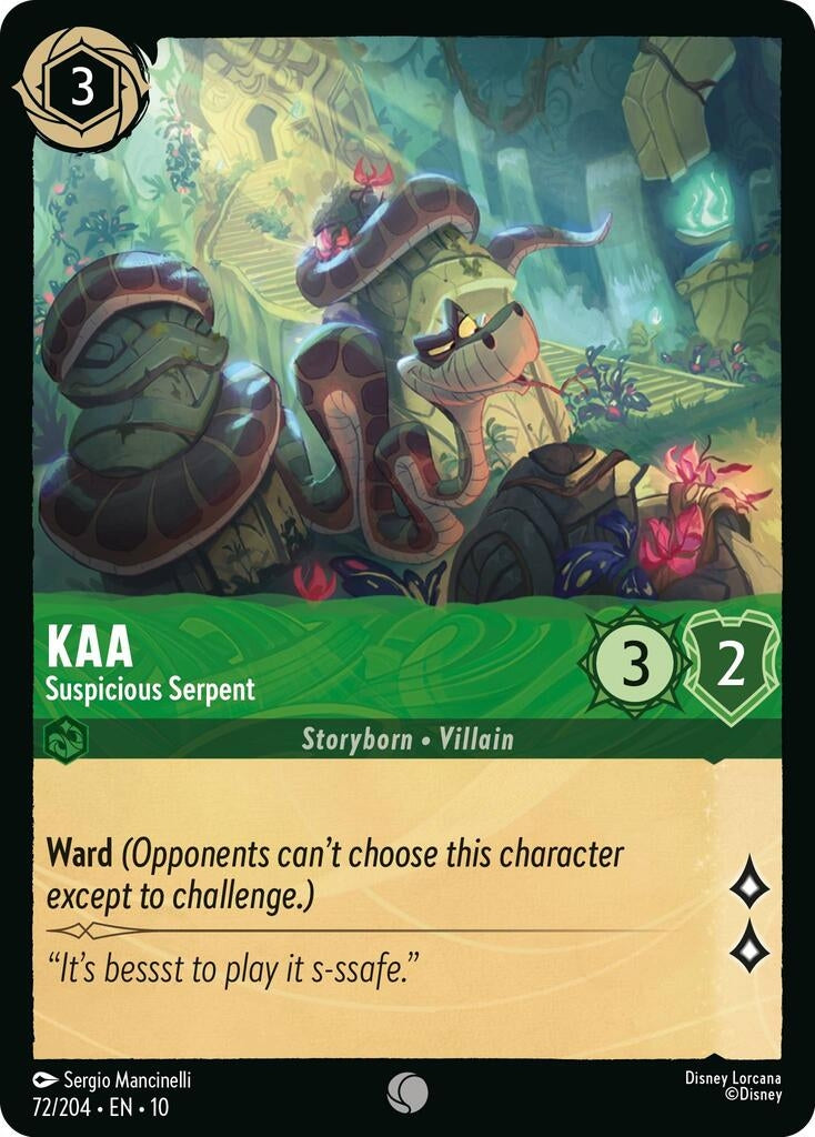 Image for Kaa - Suspicious Serpent (72/204) [Whispers in the Well] - Disney Lorcana