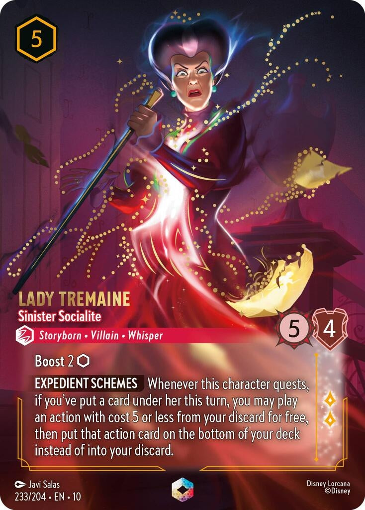 Image for Lady Tremaine - Sinister Socialite (Enchanted) (233/204) [Whispers in the Well] (Holofoil) - Disney Lorcana