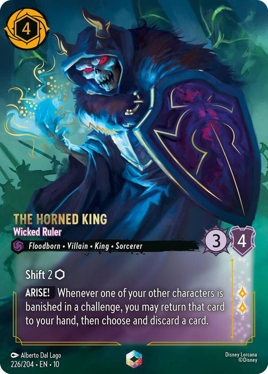 Image for The Horned King - Wicked Ruler (Enchanted) (226/204) [Whispers in the Well] (Holofoil) - Disney Lorcana