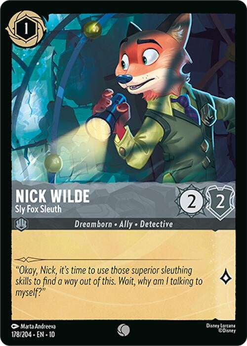 Image for Nick Wilde - Sly Fox Sleuth (178/204) [Whispers in the Well] - Disney Lorcana