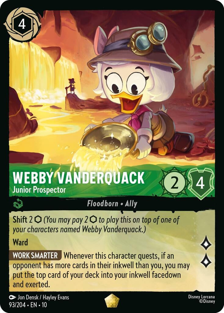 Image for Webby Vanderquack - Junior Prospector (93/204) [Whispers in the Well] (Cold Foil) - Disney Lorcana