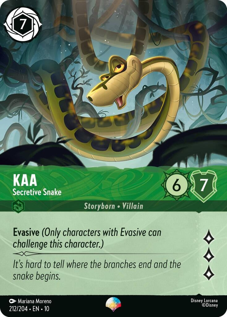 Image for Kaa - Secretive Snake (Epic) (212/204) [Whispers in the Well] (Holofoil) - Disney Lorcana
