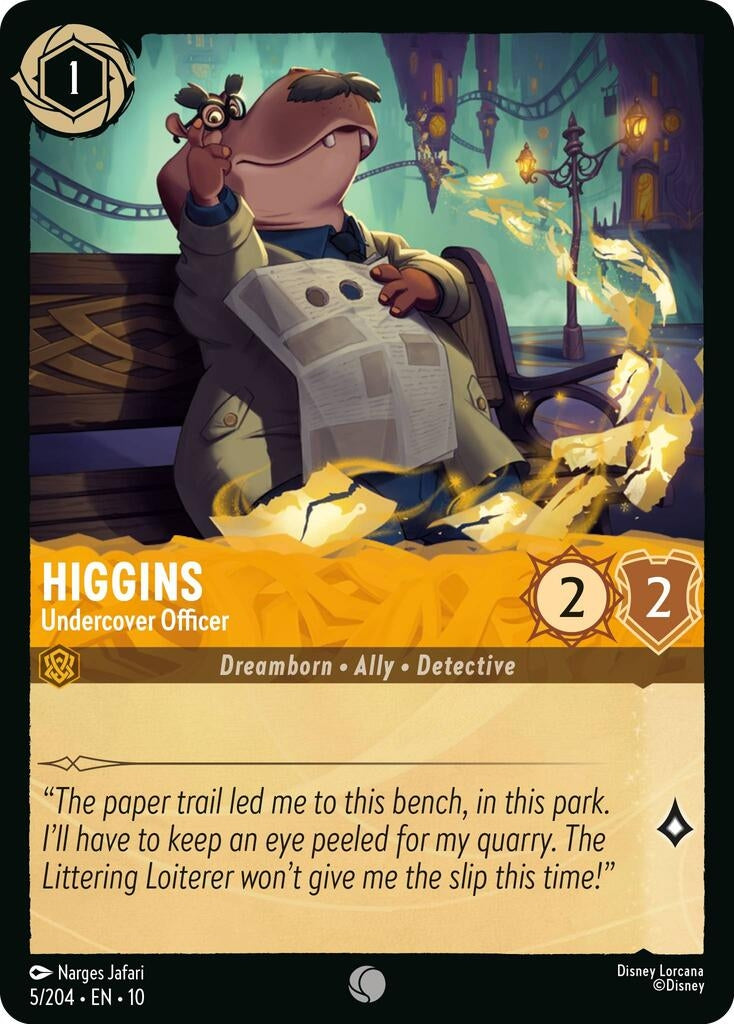 Image for Higgins - Undercover Officer (5/204) [Whispers in the Well] (Cold Foil) - Disney Lorcana