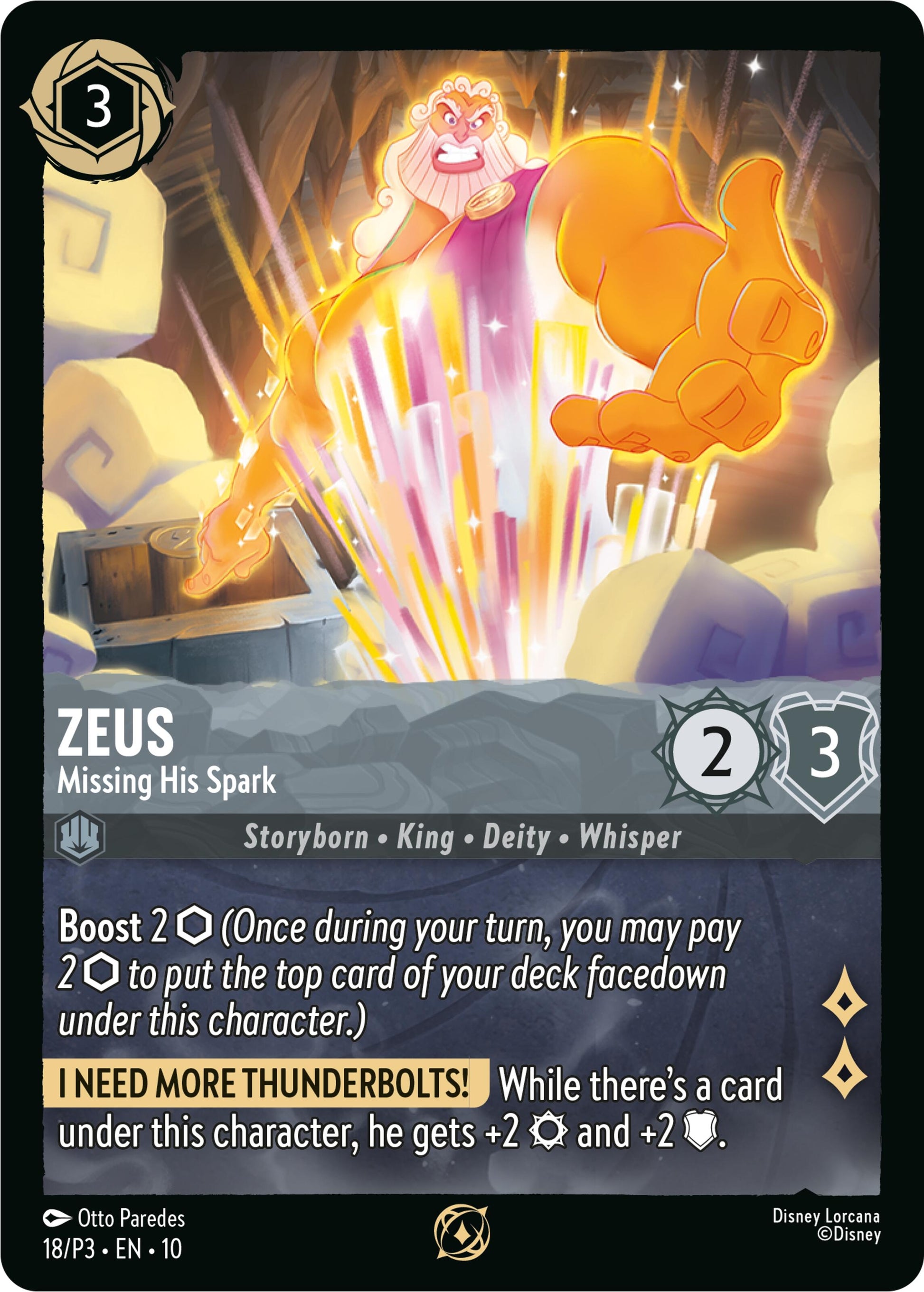 Image for Zeus - Missing His Spark (18) [Disney Lorcana Promo Cards] (Cold Foil) - Disney Lorcana