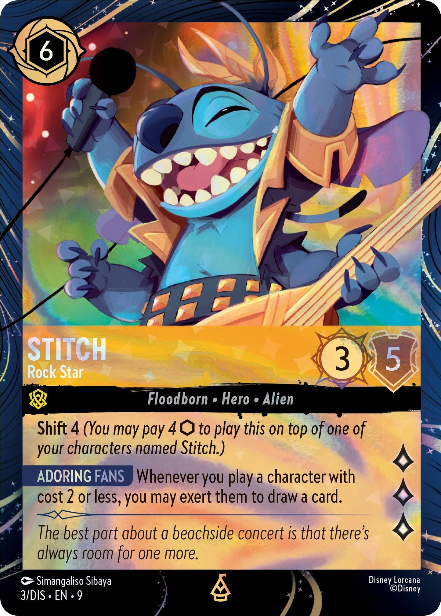 Image for Stitch - Rock Star (3) [Disney Lorcana Promo Cards] (Holofoil) - Disney Lorcana