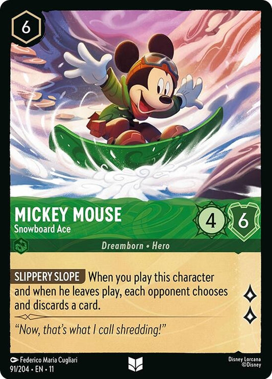 Image for Mickey Mouse - Snowboard Ace (91/204) [Winterspell] (Cold Foil) - Disney Lorcana