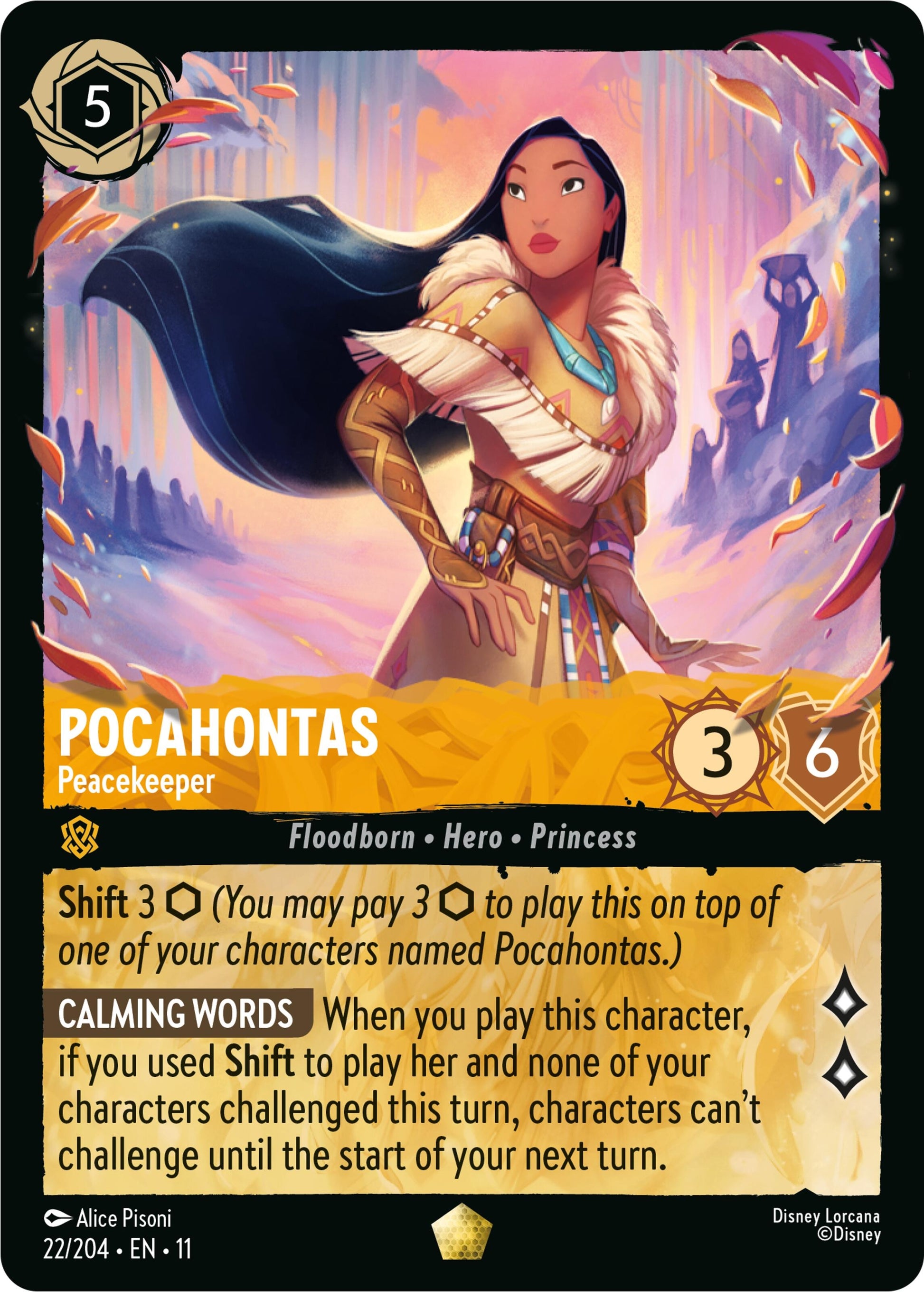 Image for Pocahontas - Peacekeeper (22/204) [Winterspell] (Cold Foil) - Disney Lorcana