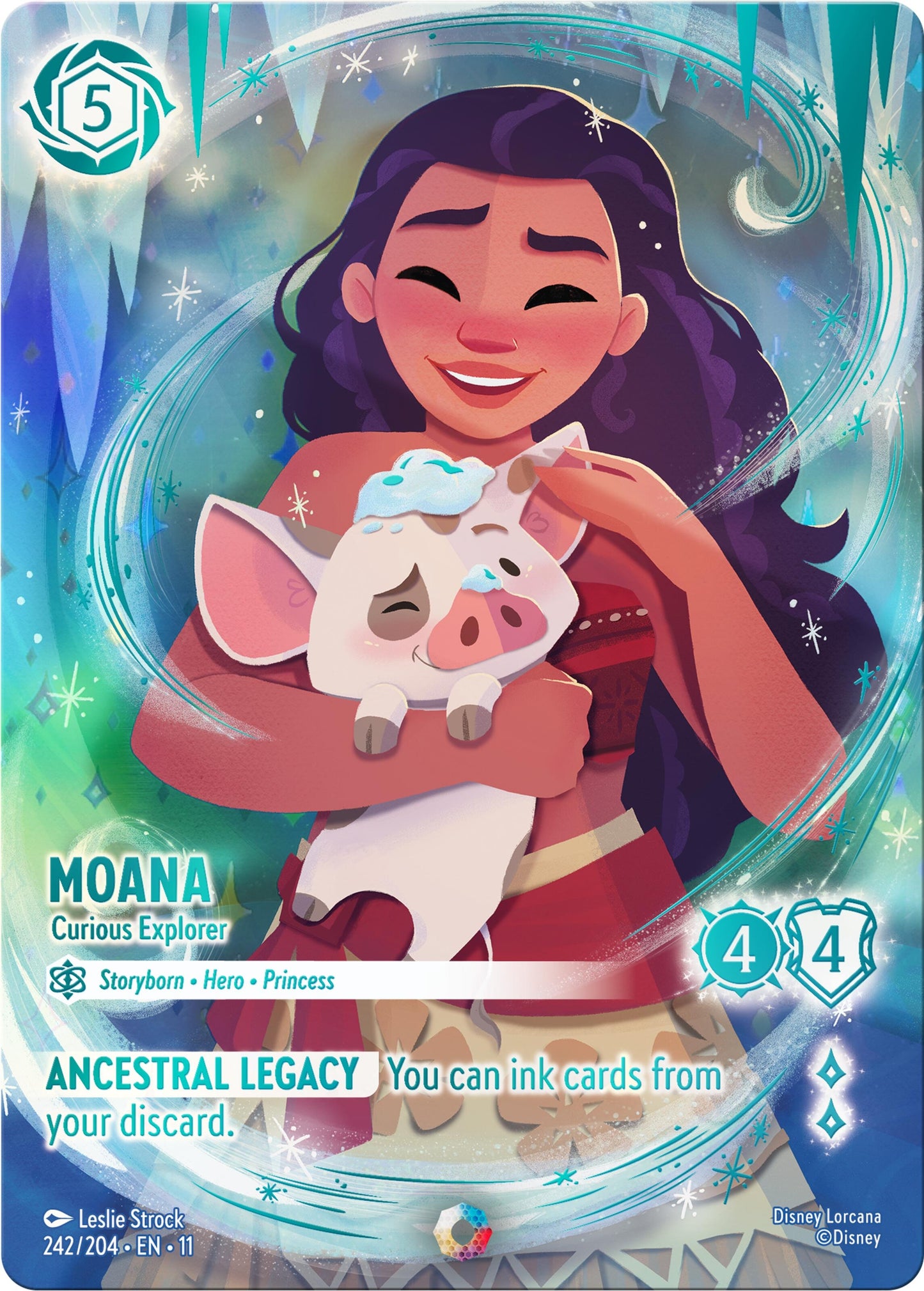 Image for Moana - Curious Explorer (Iconic) (242/204) [Winterspell] (Holofoil) - Disney Lorcana