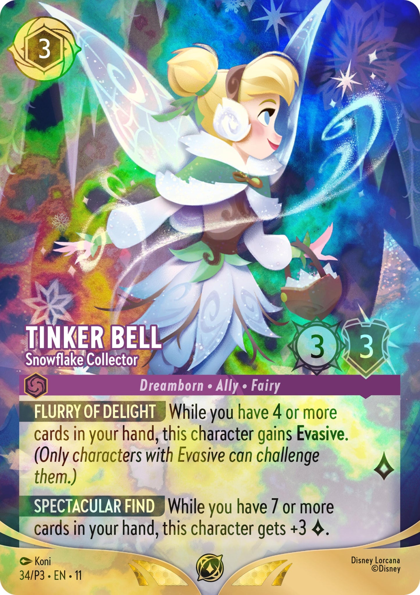 Image for Tinker Bell - Snowflake Collector (Store Championship) (34) [Disney Lorcana Promo Cards] (Holofoil) - Disney Lorcana
