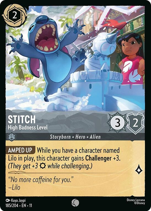 Image for Stitch - High Badness Level (185/204) [Winterspell] (Cold Foil) - Disney Lorcana