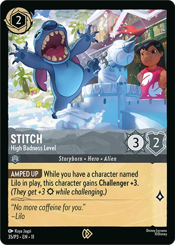 Image for Stitch - High Badness Level (35) [Disney Lorcana Promo Cards] (Cold Foil) - Disney Lorcana