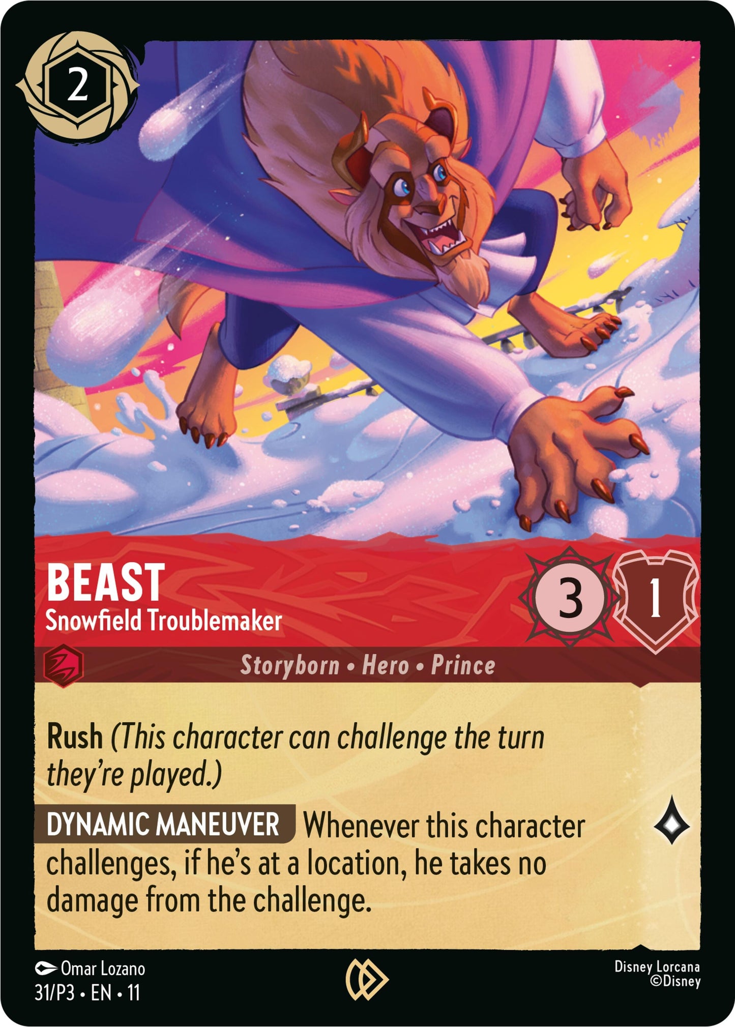Image for Beast - Snowfield Troublemaker (31) [Disney Lorcana Promo Cards] (Cold Foil) - Disney Lorcana