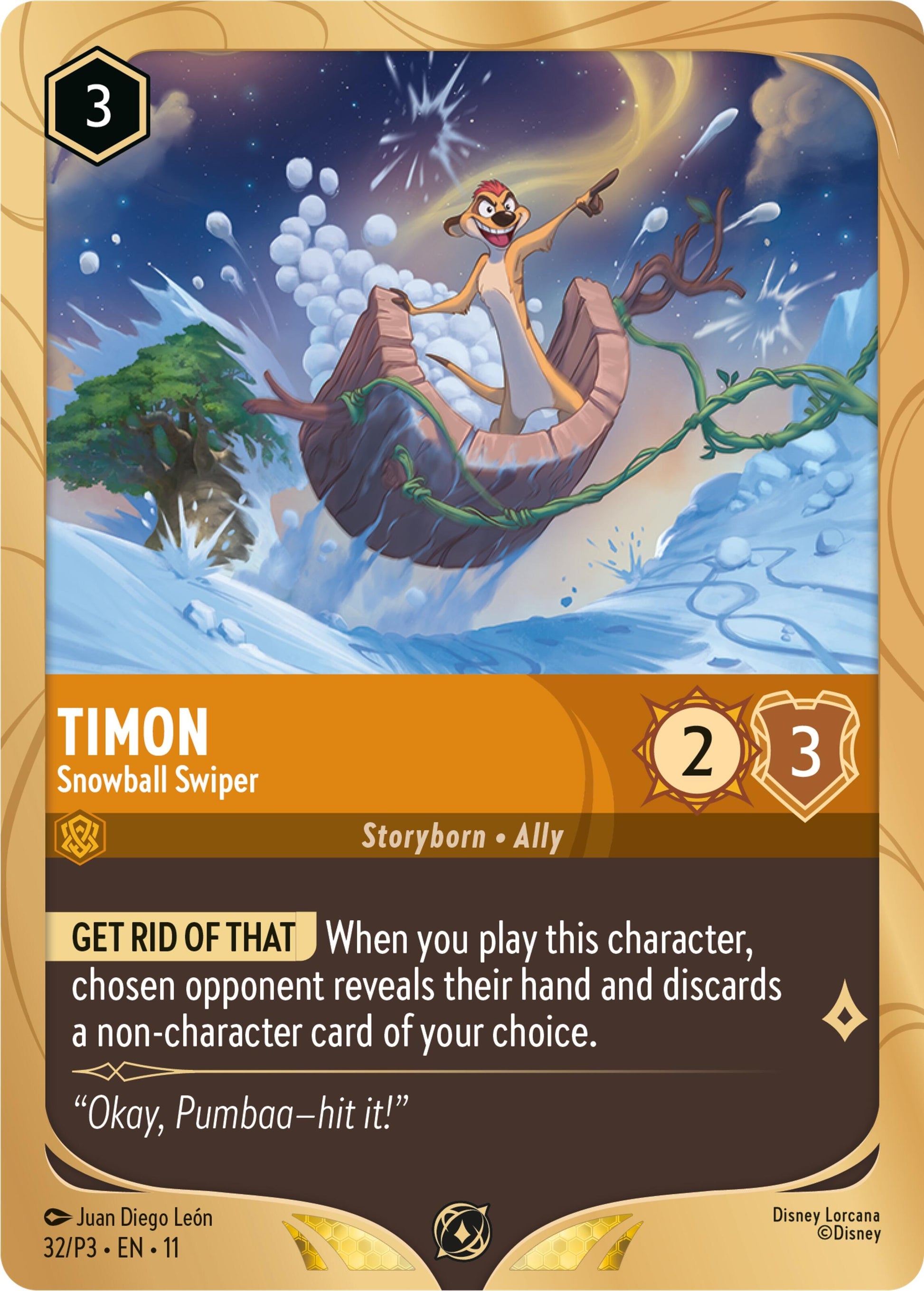 Image for Timon - Snowball Swiper (32) [Disney Lorcana Promo Cards] (Holofoil) - Disney Lorcana