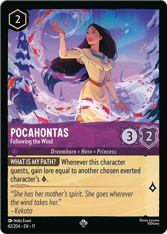 Image for Pocahontas - Following the Wind (42/204) [Winterspell] (Cold Foil) - Disney Lorcana
