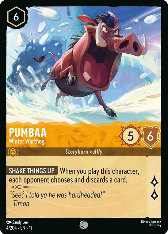 Image for Pumbaa - Winter Warthog (4/204) [Winterspell] (Cold Foil) - Disney Lorcana