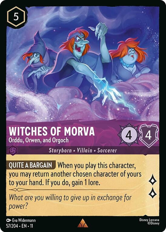 Image for Witches of Morva - Orddu, Orwen, and Orgoch (57/204) [Winterspell] (Cold Foil) - Disney Lorcana