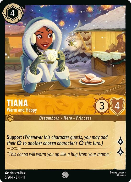 Image for Tiana - Warm and Happy (5/204) [Winterspell] (Cold Foil) - Disney Lorcana