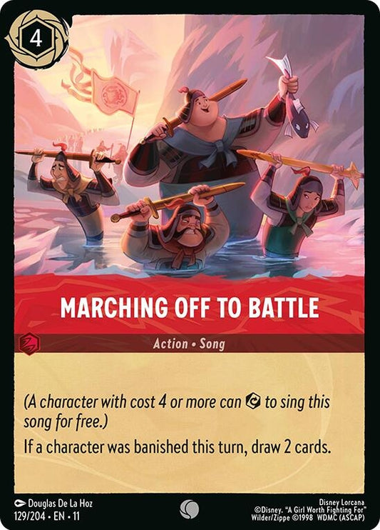 Image for Marching Off to Battle (129/204) [Winterspell] (Cold Foil) - Disney Lorcana