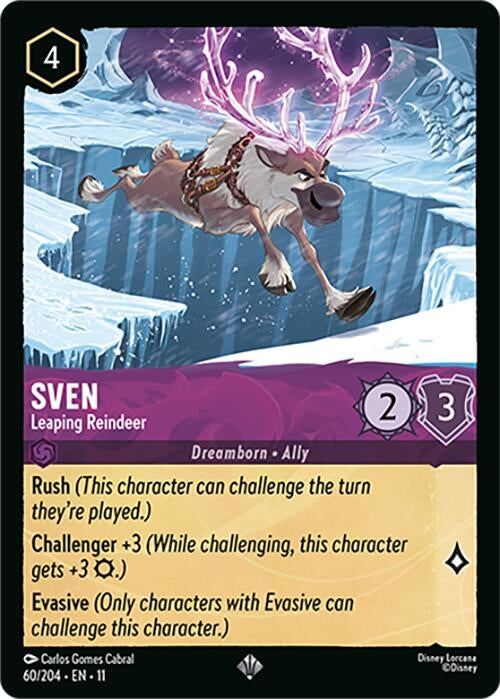 Image for Sven - Leaping Reindeer (60/204) [Winterspell] (Cold Foil) - Disney Lorcana