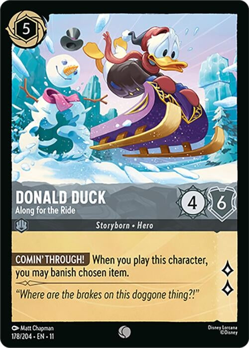 Image for Donald Duck - Along for the Ride (178/204) [Winterspell] (Cold Foil) - Disney Lorcana