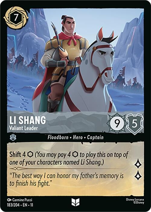 Image for Li Shang - Valiant Leader (183/204) [Winterspell] (Cold Foil) - Disney Lorcana