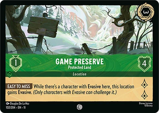 Image for Game Preserve - Protected Land (102/204) [Winterspell] (Cold Foil) - Disney Lorcana
