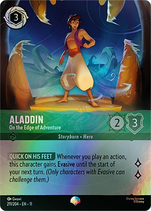 Image for Aladdin - On the Edge of Adventure (Epic) (211/204) [Winterspell] (Holofoil) - Disney Lorcana