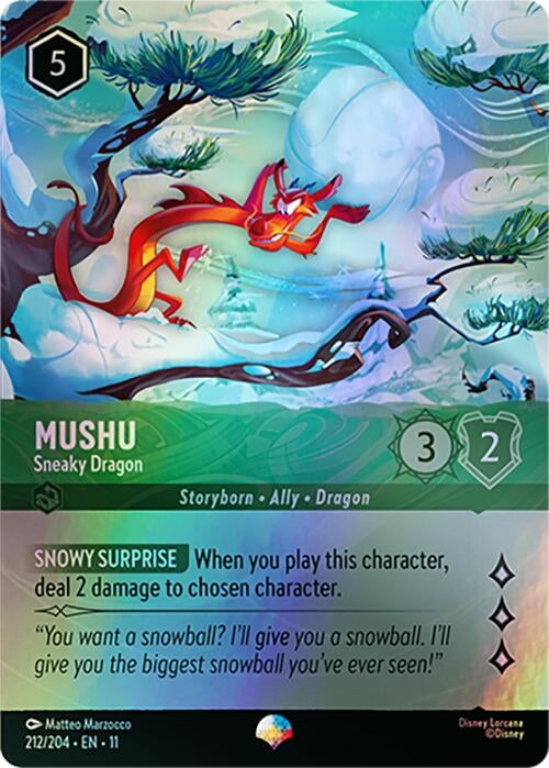 Image for Mushu - Sneaky Dragon (Epic) (212/204) [Winterspell] (Holofoil) - Disney Lorcana