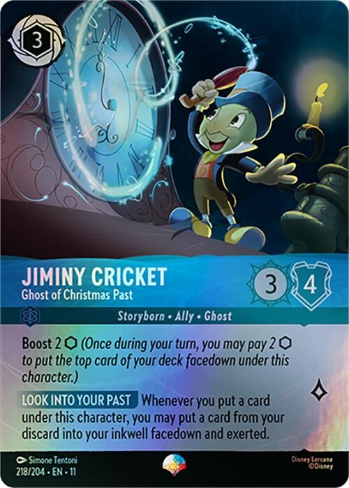 Image for Jiminy Cricket - Ghost of Christmas Past (Epic) (218/204) [Winterspell] (Holofoil) - Disney Lorcana