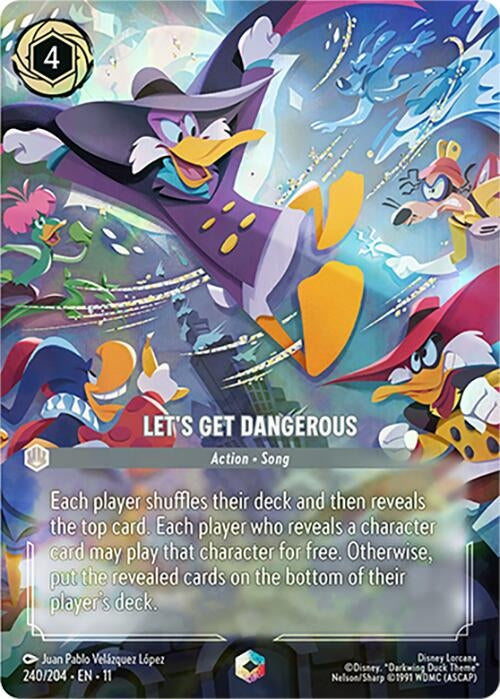 Image for Let's Get Dangerous (Enchanted) (240/204) [Winterspell] (Holofoil) - Disney Lorcana
