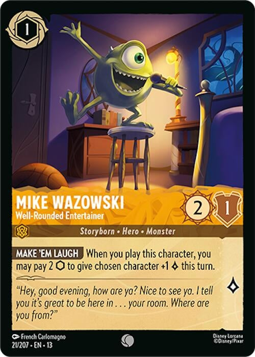 Image for Mike Wazowski - Well-Rounded Entertainer (21/207) [Attack of the Vine!] (13) - Disney Lorcana