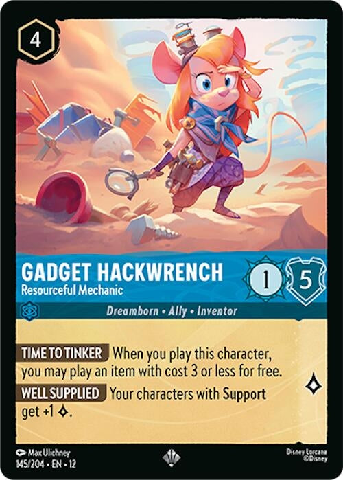 Image for Gadget Hackwrench - Resourceful Mechanic (145/204) [Wilds Unknown] (Cold Foil) - Disney Lorcana