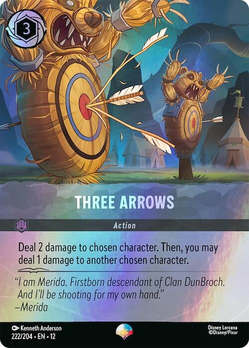 Image for Three Arrows (Epic) (222/204) [Wilds Unknown] (Holofoil) - Disney Lorcana